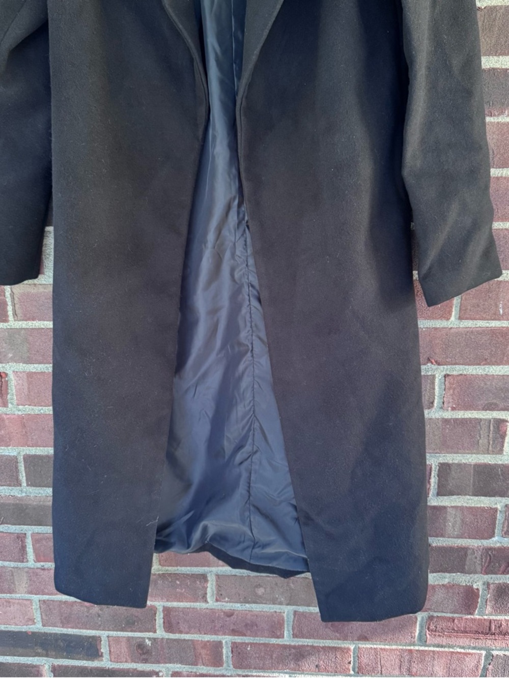 Auxo Collection Black Long Coat Women’s Size S Wool Blend Classic Overcoat - Picture 3 of 10